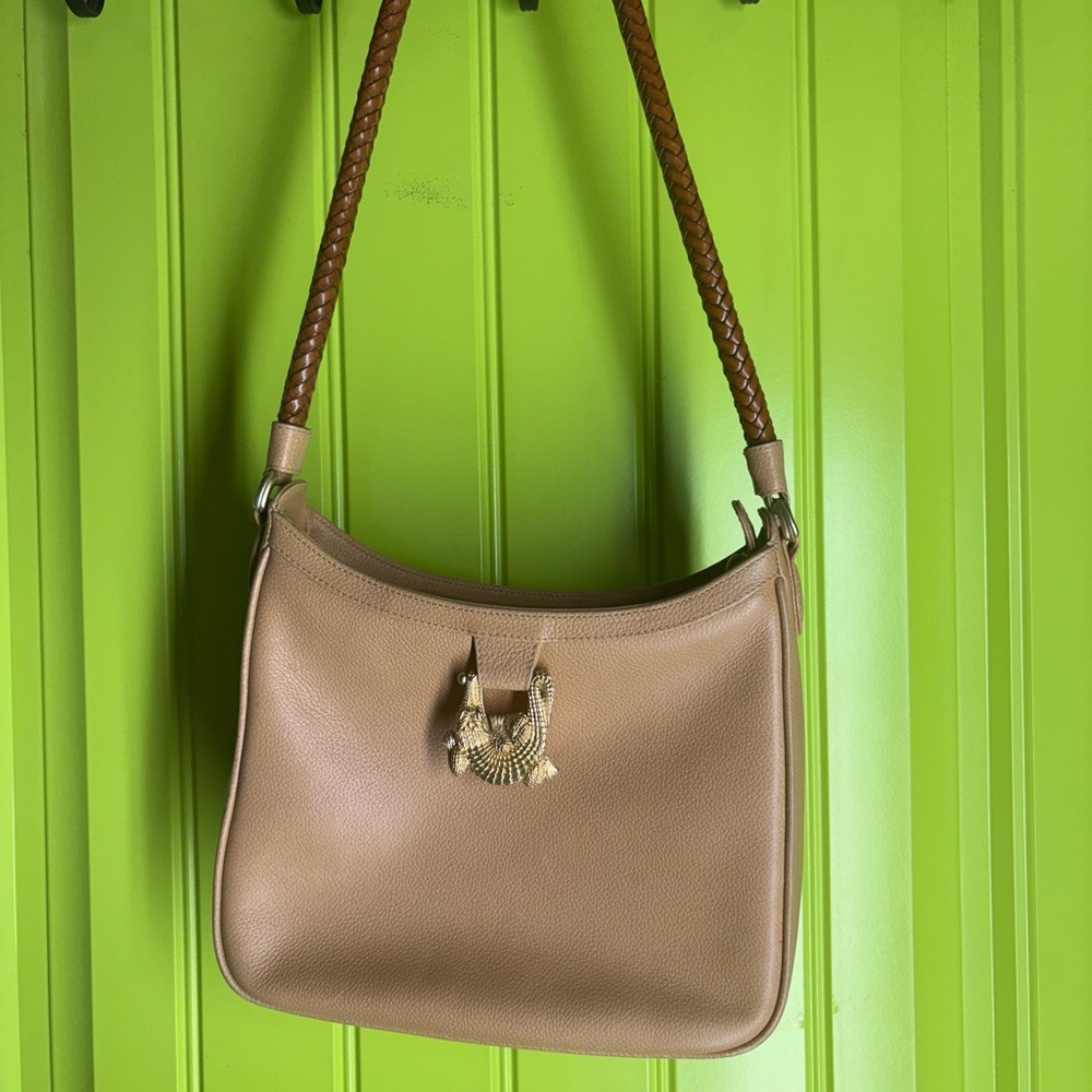 Barry Kieselstein-Cord Tan Pebbled Leather Shoulder Bag